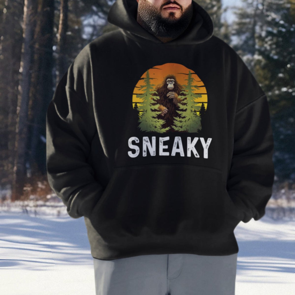 Bigfoot Sneaky Hoodie Funny Sasquatch Hiding Retro Forest TS09 Printyourwear