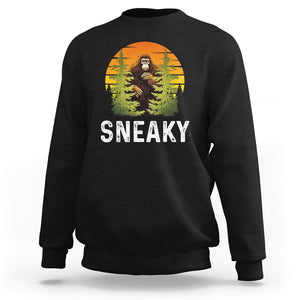 Bigfoot Sneaky Sweatshirt Funny Sasquatch Hiding Retro Forest TS09 Black Printyourwear