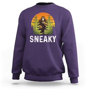 Bigfoot Sneaky Sweatshirt Funny Sasquatch Hiding Retro Forest TS09 Purple Printyourwear