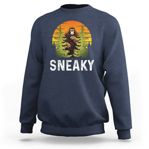 Bigfoot Sneaky Sweatshirt Funny Sasquatch Hiding Retro Forest TS09 Navy Printyourwear