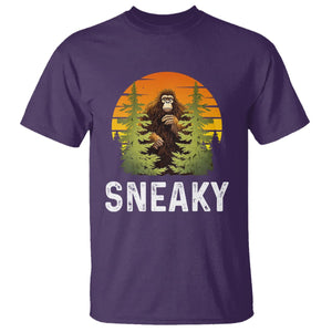 Bigfoot Sneaky T Shirt Funny Sasquatch Hiding Retro Forest TS09 Purple Printyourwear