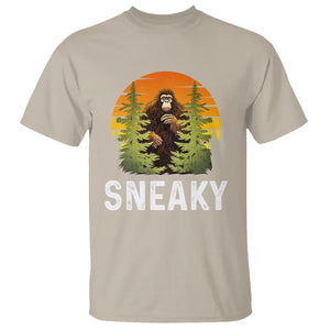 Bigfoot Sneaky T Shirt Funny Sasquatch Hiding Retro Forest TS09 Sand Printyourwear