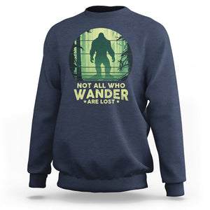 Bigfoot Sweatshirt Not All Who Wander Are Lost Sasquatch TS09 Navy Printyourwear