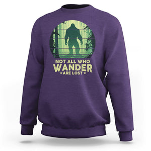 Bigfoot Sweatshirt Not All Who Wander Are Lost Sasquatch TS09 Purple Printyourwear