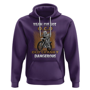 Biker Skeleton Hoodie I've Got OCD Old Cranky Dangerous Dirt Bike Motorcross TS02 Purple Printyourwear