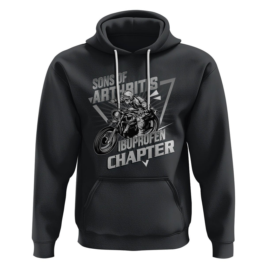 Biker Skeleton Hoodie Sons Of Arthritis Ibuprofen Chapter Dirt Bike TS02 Black Printyourwear