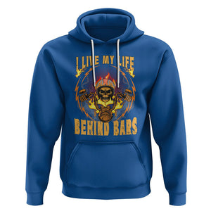 Biker Skull Hoodie I Live My Life Behind Bars Motorcycle Rider TS02 Royal Blue Printyourwear