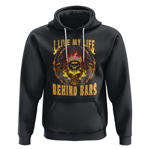 Biker Skull Hoodie I Live My Life Behind Bars Motorcycle Rider TS02 Black Printyourwear