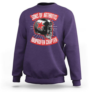 Biker Skull Sweatshirt Sons Of Arthritis Ibuprofen Chapter Motorcycle Rider Gang TS02 Purple Printyourwear