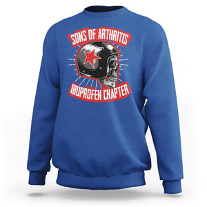 Biker Skull Sweatshirt Sons Of Arthritis Ibuprofen Chapter Motorcycle Rider Gang TS02 Royal Blue Printyourwear