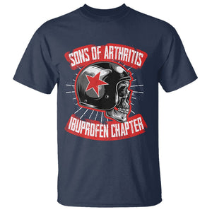 Biker Skull T Shirt Sons Of Arthritis Ibuprofen Chapter Motorcycle Rider Gang TS02 Navy Printyourwear