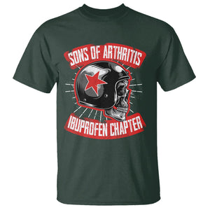 Biker Skull T Shirt Sons Of Arthritis Ibuprofen Chapter Motorcycle Rider Gang TS02 Dark Forest Green Printyourwear