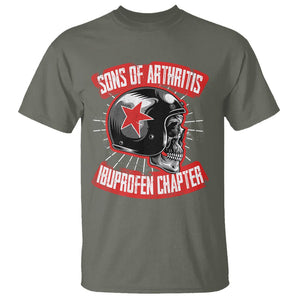 Biker Skull T Shirt Sons Of Arthritis Ibuprofen Chapter Motorcycle Rider Gang TS02 Military Green Printyourwear