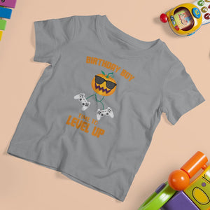 Birthday Boy Gamer T Shirt For Kid Time To Level Up New Age Halloween Scary Pumpkin Video Game Gaming TS02 Printyourwear