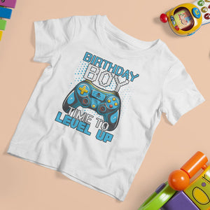 Birthday Boy Gamer T Shirt For Kid Time To Level Up New Age Video Game Gaming TS02 Printyourwear