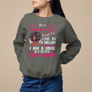 Birthday Sweatshirt I'm A November Girl Black Women TS09 Military Green Printyourwear