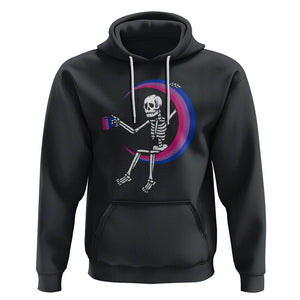 Bisexual Pride Hoodie Skeleton Drinking Coffee LGBTQ Bi Flag TS09 Black Printyourwear