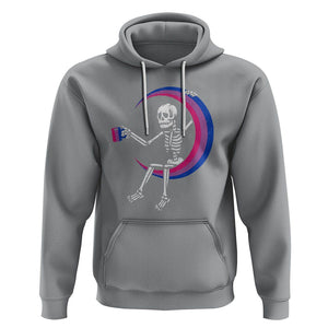 Bisexual Pride Hoodie Skeleton Drinking Coffee LGBTQ Bi Flag TS09 Sport Gray Printyourwear