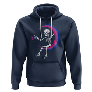 Bisexual Pride Hoodie Skeleton Drinking Coffee LGBTQ Bi Flag TS09 Navy Printyourwear