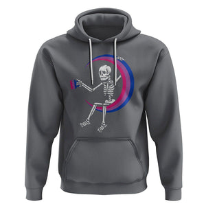 Bisexual Pride Hoodie Skeleton Drinking Coffee LGBTQ Bi Flag TS09 Charcoal Printyourwear