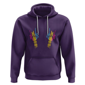 Bisexual Pride Hoodie Skeleton Rock Hand LGBTQ Bi Flag TS09 Purple Printyourwear