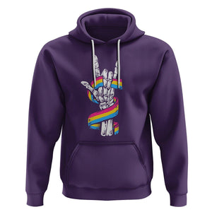 Bisexual Pride Hoodie Skeleton Rock Hand LGBTQ Bi Flag TS09 Purple Printyourwear