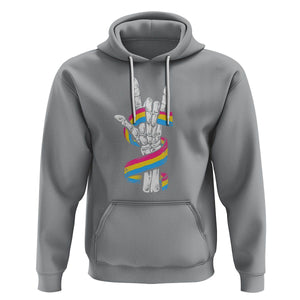 Bisexual Pride Hoodie Skeleton Rock Hand LGBTQ Bi Flag TS09 Sport Gray Printyourwear