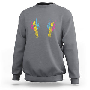 Bisexual Pride Sweatshirt Skeleton Rock Hand LGBTQ Bi Flag TS09 Charcoal Printyourwear