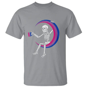 Bisexual Pride T Shirt Skeleton Drinking Coffee LGBTQ Bi Flag TS09 Sport Gray Printyourwear