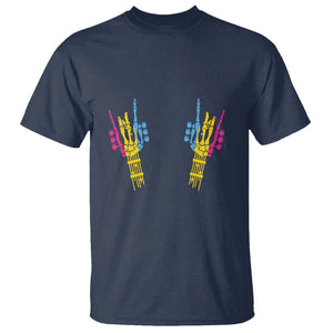 Bisexual Pride T Shirt Skeleton Rock Hand LGBTQ Bi Flag TS09 Navy Printyourwear