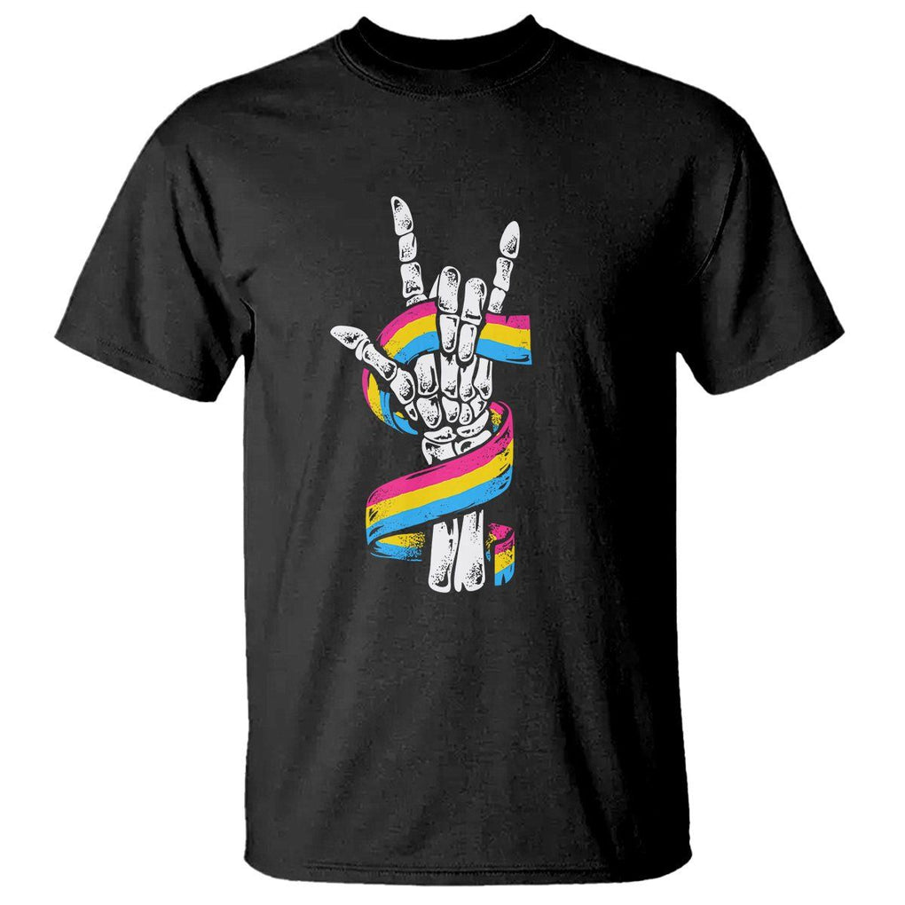 Bisexual Pride T Shirt Skeleton Rock Hand LGBTQ Bi Flag TS09 Black Printyourwear