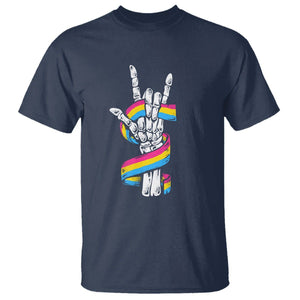 Bisexual Pride T Shirt Skeleton Rock Hand LGBTQ Bi Flag TS09 Navy Printyourwear