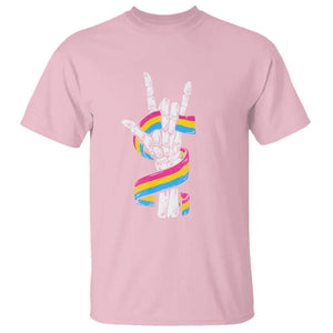 Bisexual Pride T Shirt Skeleton Rock Hand LGBTQ Bi Flag TS09 Light Pink Printyourwear