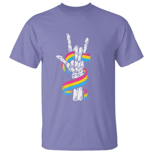 Bisexual Pride T Shirt Skeleton Rock Hand LGBTQ Bi Flag TS09 Violet Printyourwear