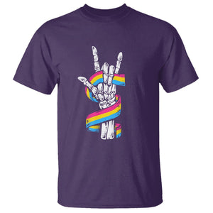 Bisexual Pride T Shirt Skeleton Rock Hand LGBTQ Bi Flag TS09 Purple Printyourwear