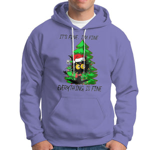 Black Cat Christmas Hoodie It's Fine I'm Fine Everthing Is Fine Funny Xmas TS02 Violet Printyourwear