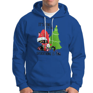 Black Cat Christmas Hoodie It's Fine I'm Fine Everything Is Fine TS02 Royal Blue Printyourwear