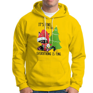 Black Cat Christmas Hoodie It's Fine I'm Fine Everything Is Fine TS02 Daisy Printyourwear