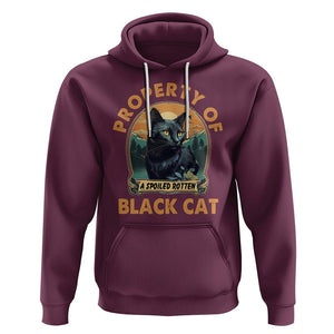 Black Cat Hoodie Property Of Black Cat TS02 Maroon Printyourwear