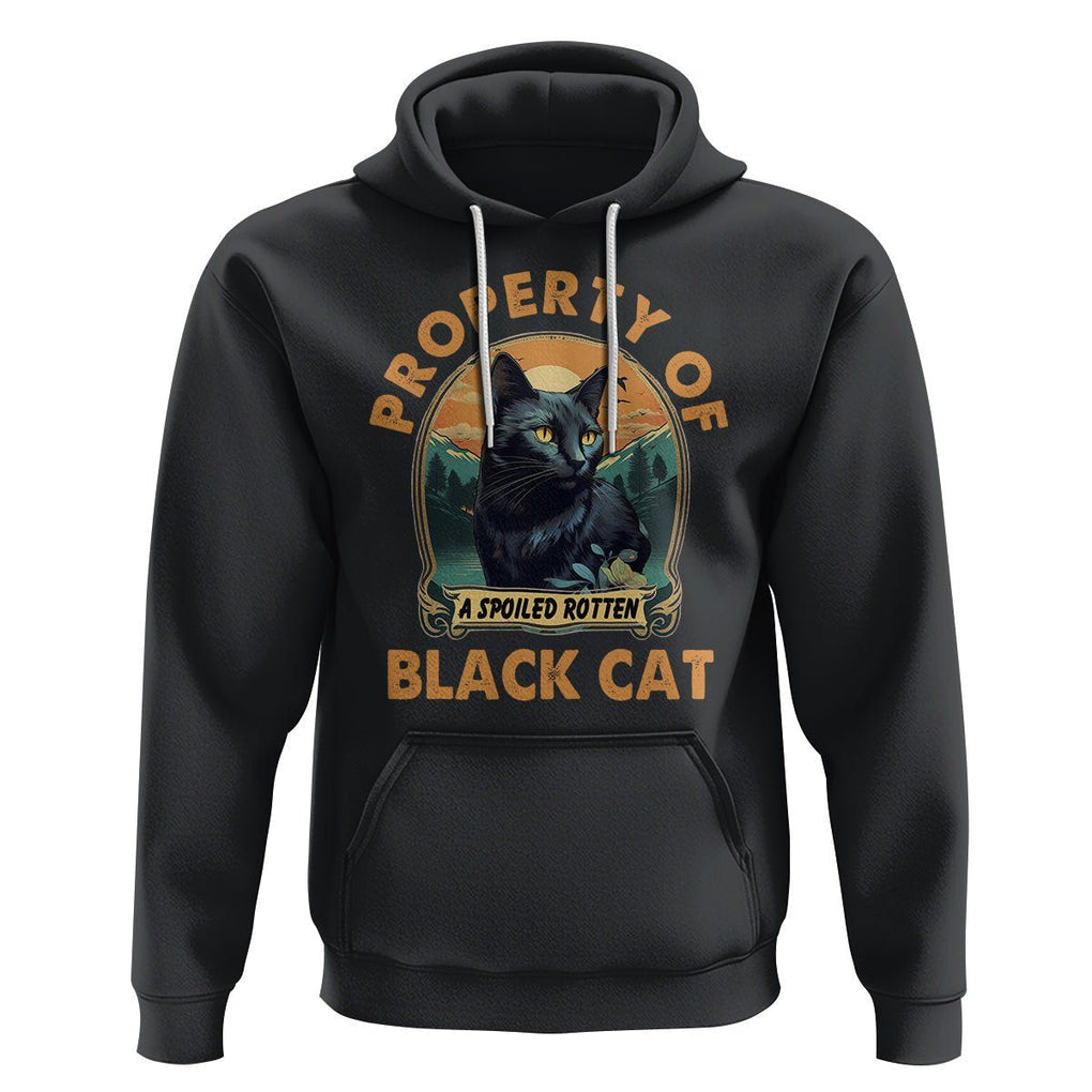 Black Cat Hoodie Property Of Black Cat TS02 Black Printyourwear