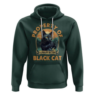 Black Cat Hoodie Property Of Black Cat TS02 Dark Forest Green Printyourwear