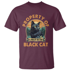 Black Cat T Shirt Property Of Black Cat TS02 Maroon Printyourwear