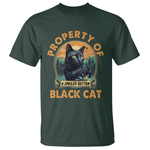 Black Cat T Shirt Property Of Black Cat TS02 Dark Forest Green Printyourwear