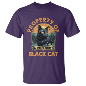 Black Cat T Shirt Property Of Black Cat TS02 Purple Printyourwear