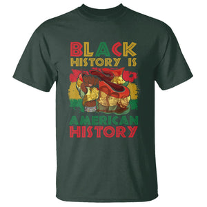 Black History Is American History T Shirt African American Pride Flag TS02 Dark Forest Green Printyourwear