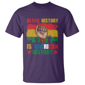 Black History Is American History T Shirt Patriotic African American Pride Raised Fist TS02 Purple Printyourwear