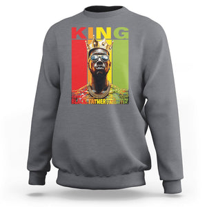 Black History King Father Melanin African American Dad Sweatshirt TS09 Charcoal Printyourwear