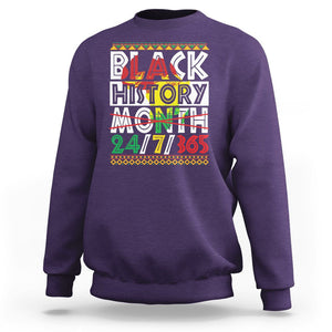 Black History Month 24/7/365 Gift Pride African American Sweatshirt TS09 Purple Printyourwear