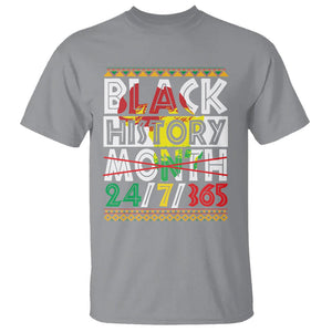 Black History Month 24/7/365 Gift Pride African American T Shirt TS09 Sport Gray Printyourwear