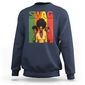 Black History Month Swag Melanin Queen Sweatshirt TS09 Navy Printyourwear